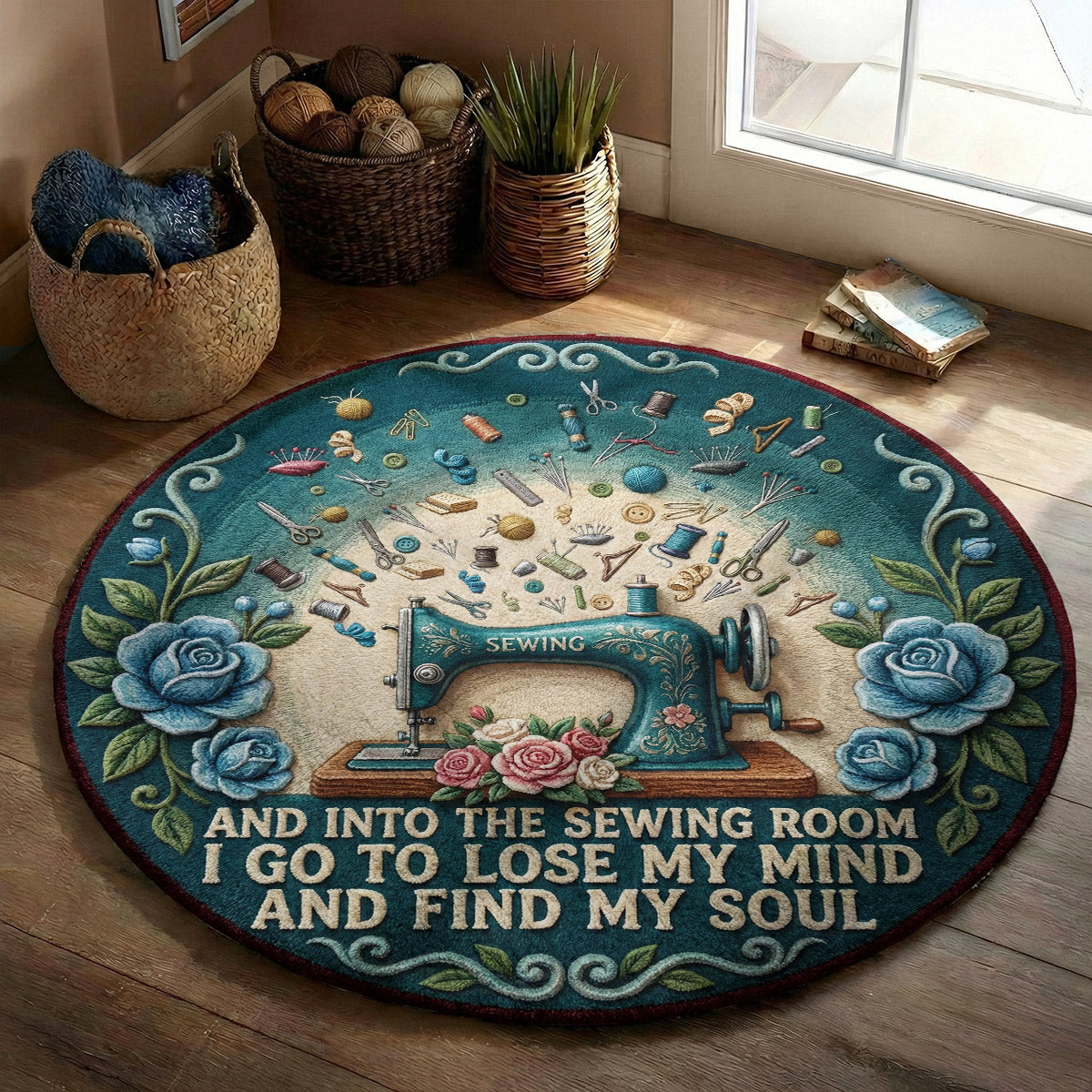 Sewing Lover Round Rug And Into The Sewing Room I Go
