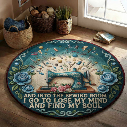 Sewing Lover Round Rug And Into The Sewing Room I Go