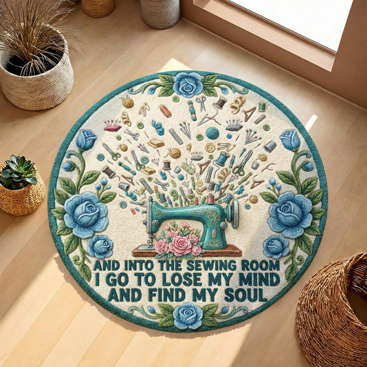 Sewing Lover Round Rug And Into The Sewing Room I Go