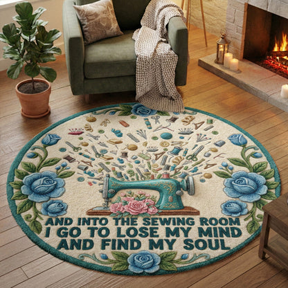 Sewing Lover Round Rug And Into The Sewing Room I Go