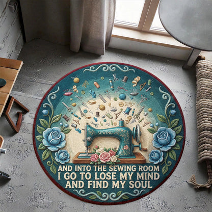 Sewing Lover Round Rug And Into The Sewing Room I Go