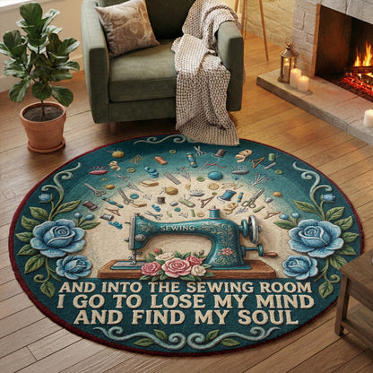 Sewing Lover Round Rug And Into The Sewing Room I Go