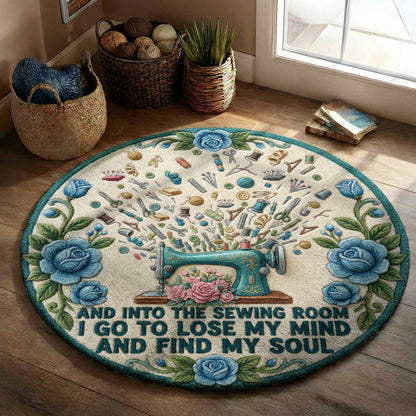Sewing Lover Round Rug And Into The Sewing Room I Go