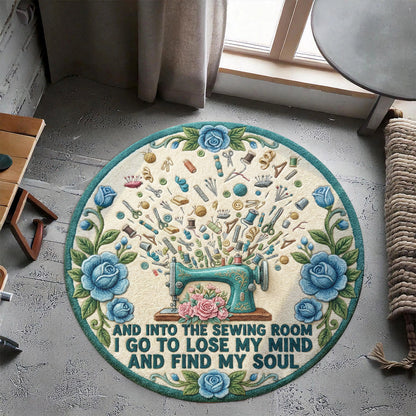 Sewing Lover Round Rug And Into The Sewing Room I Go