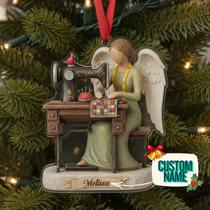Sewing Lovers 2D Acrylic Ornament Angel Of Stitches Personalized