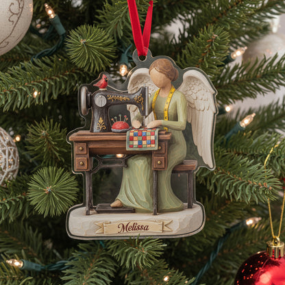 Sewing Lovers 2D Acrylic Ornament Angel Of Stitches Personalized