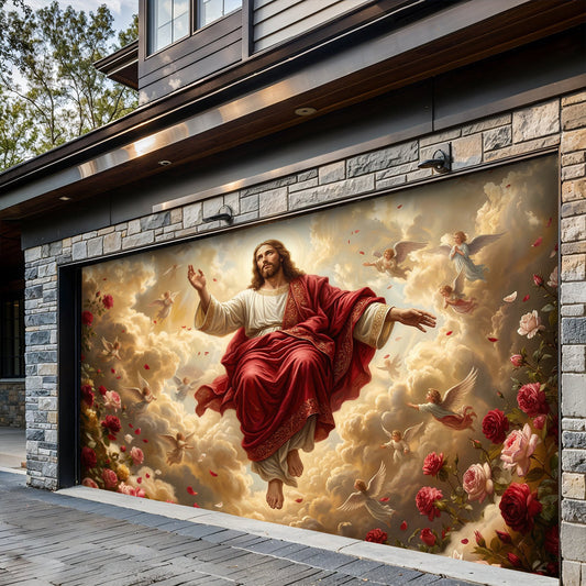 God Garage Door Banner Decoration - Ascension In Bloom