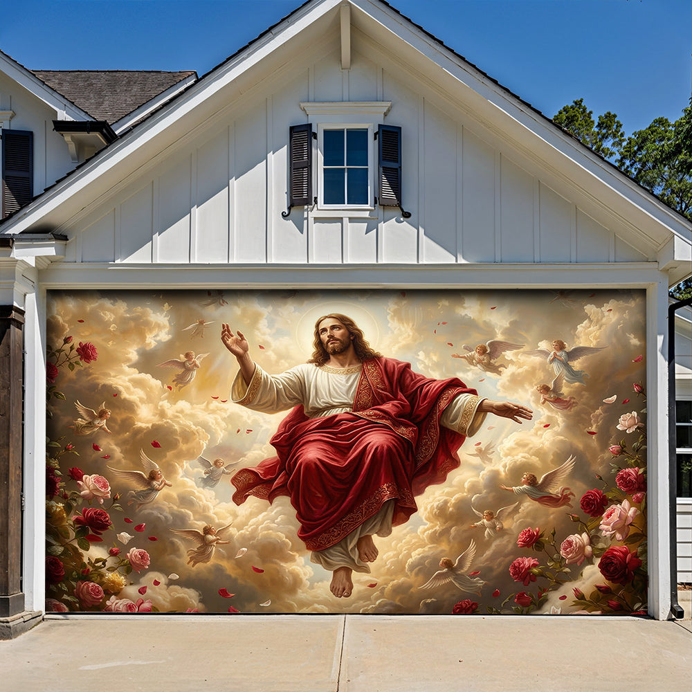God Garage Door Banner Decoration - Ascension In Bloom