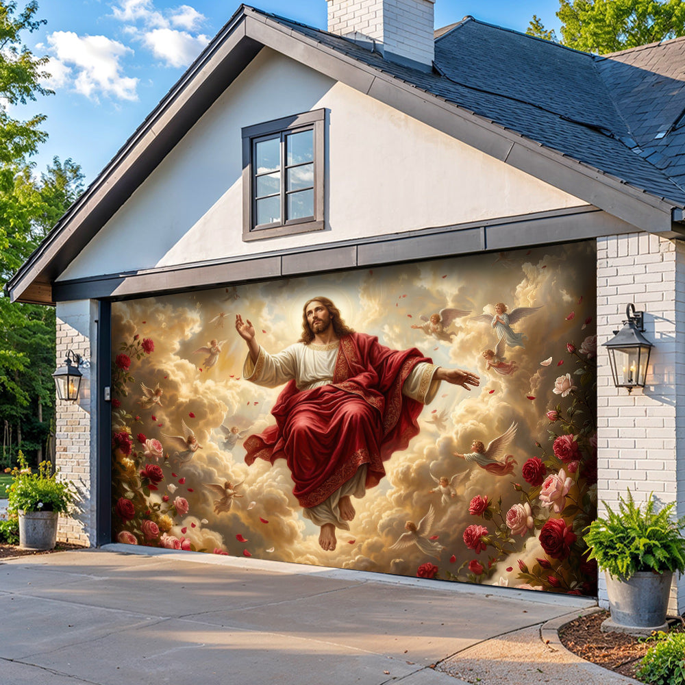 God Garage Door Banner Decoration - Ascension In Bloom