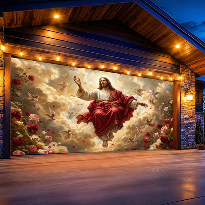 God Garage Door Banner Decoration - Ascension In Bloom