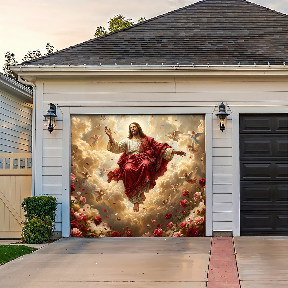 God Garage Door Banner Decoration - Ascension In Bloom