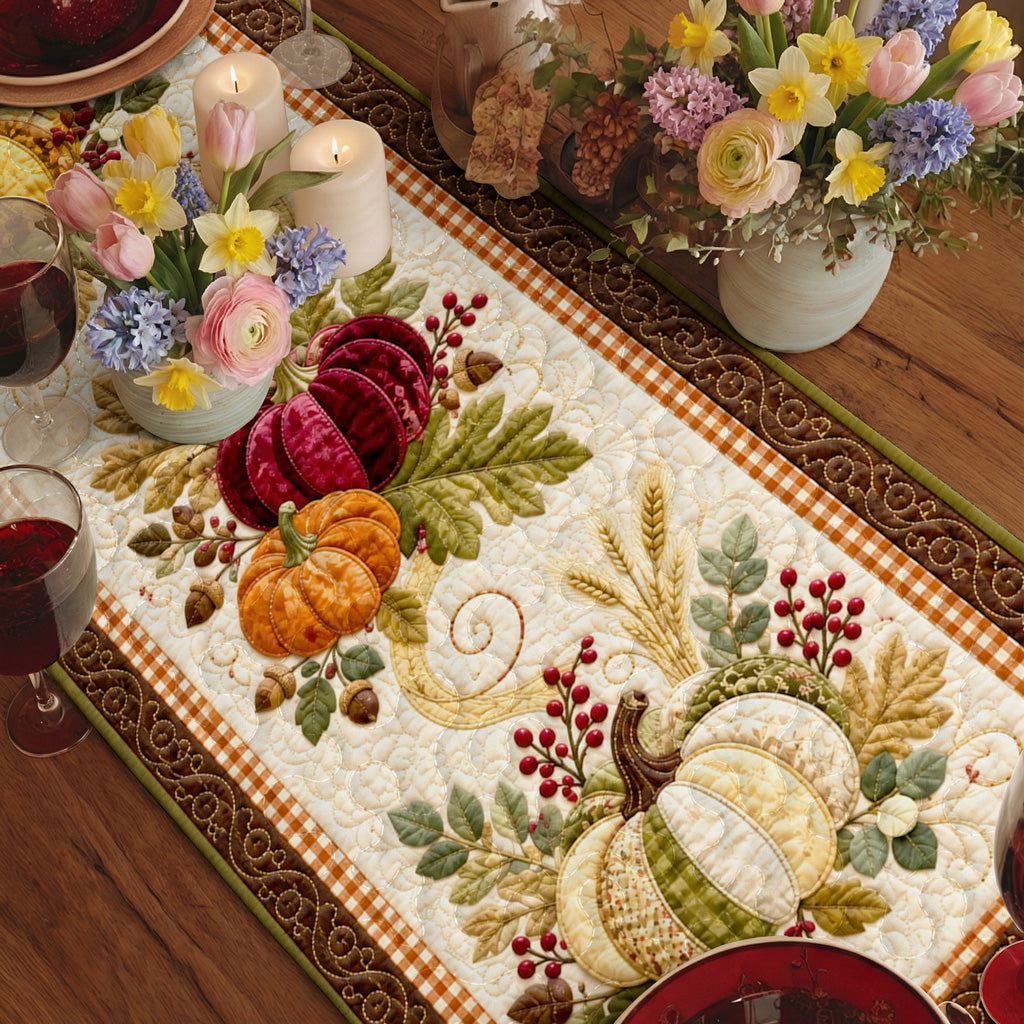 Autumn Vibes Quilted Table Runner Autumn Haverst
