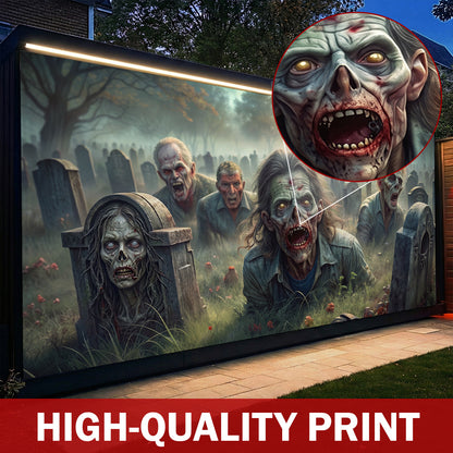 Halloween Garage Door Banner Decoration Awakening Undead