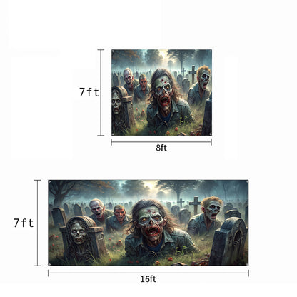 Halloween Garage Door Banner Decoration Awakening Undead