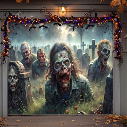Halloween Garage Door Banner Decoration Awakening Undead