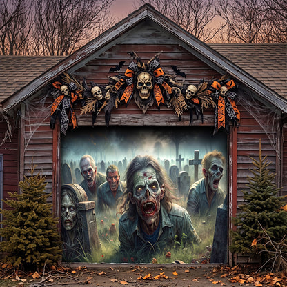 Halloween Garage Door Banner Decoration Awakening Undead