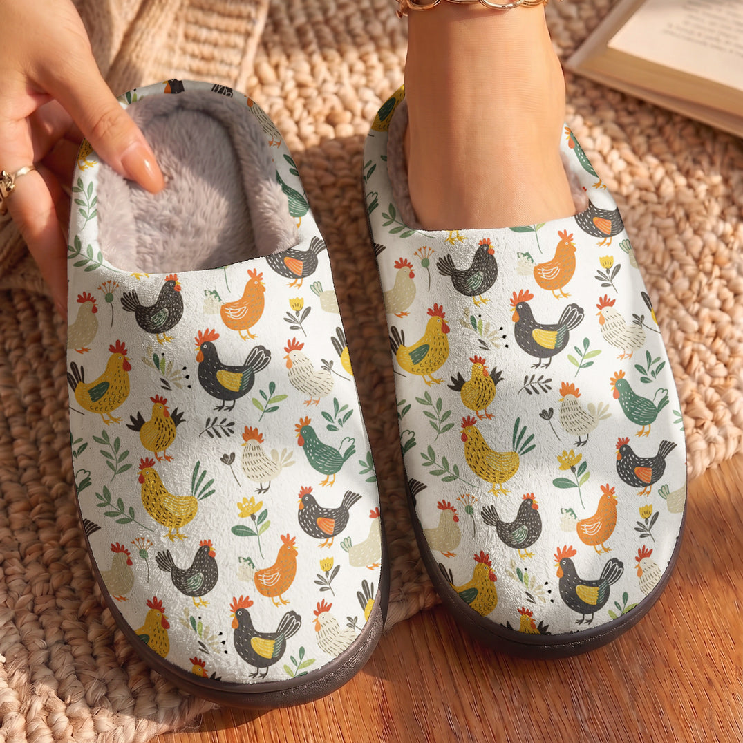 Chicken Fleece Lined Slippers Backyard Chicken