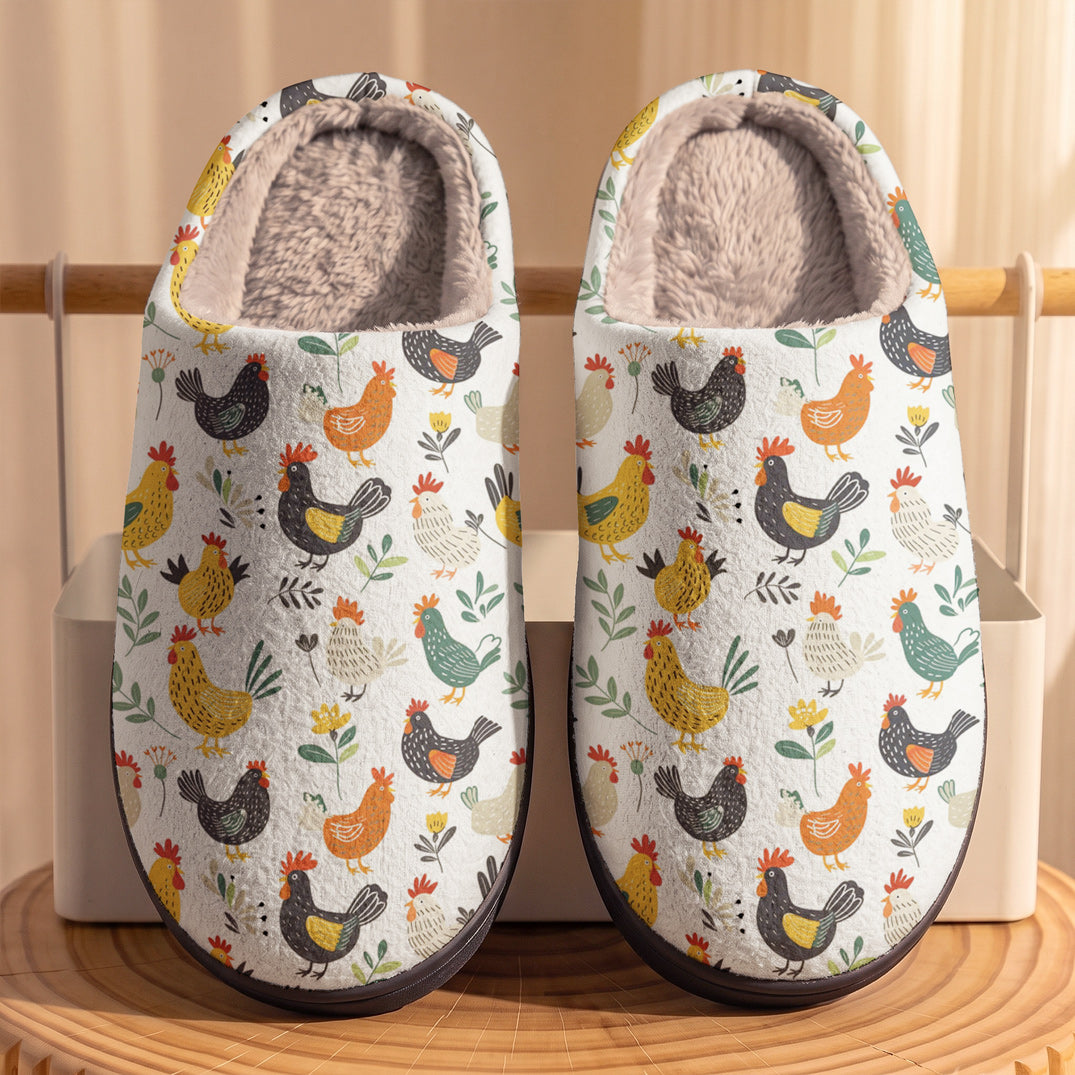 Chicken Fleece Lined Slippers Backyard Chicken