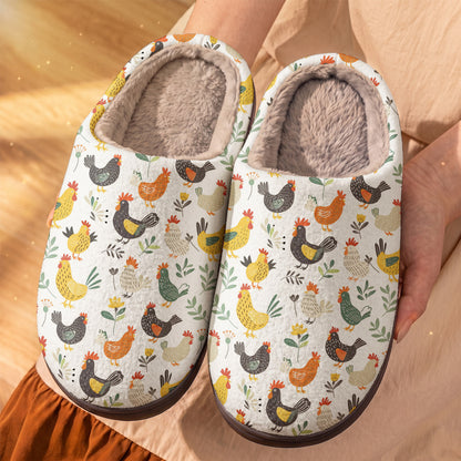 Chicken Fleece Lined Slippers Backyard Chicken