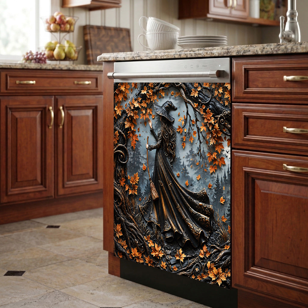 Witch Magnetic Dishwasher Cover Beautiful Witch