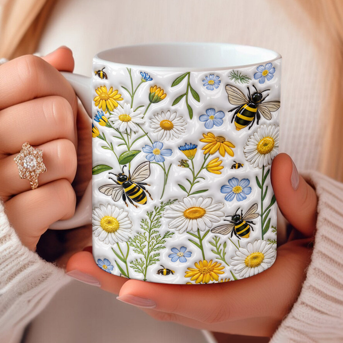 Bee Lovers Ceramic Mug Bee Garden Harmony