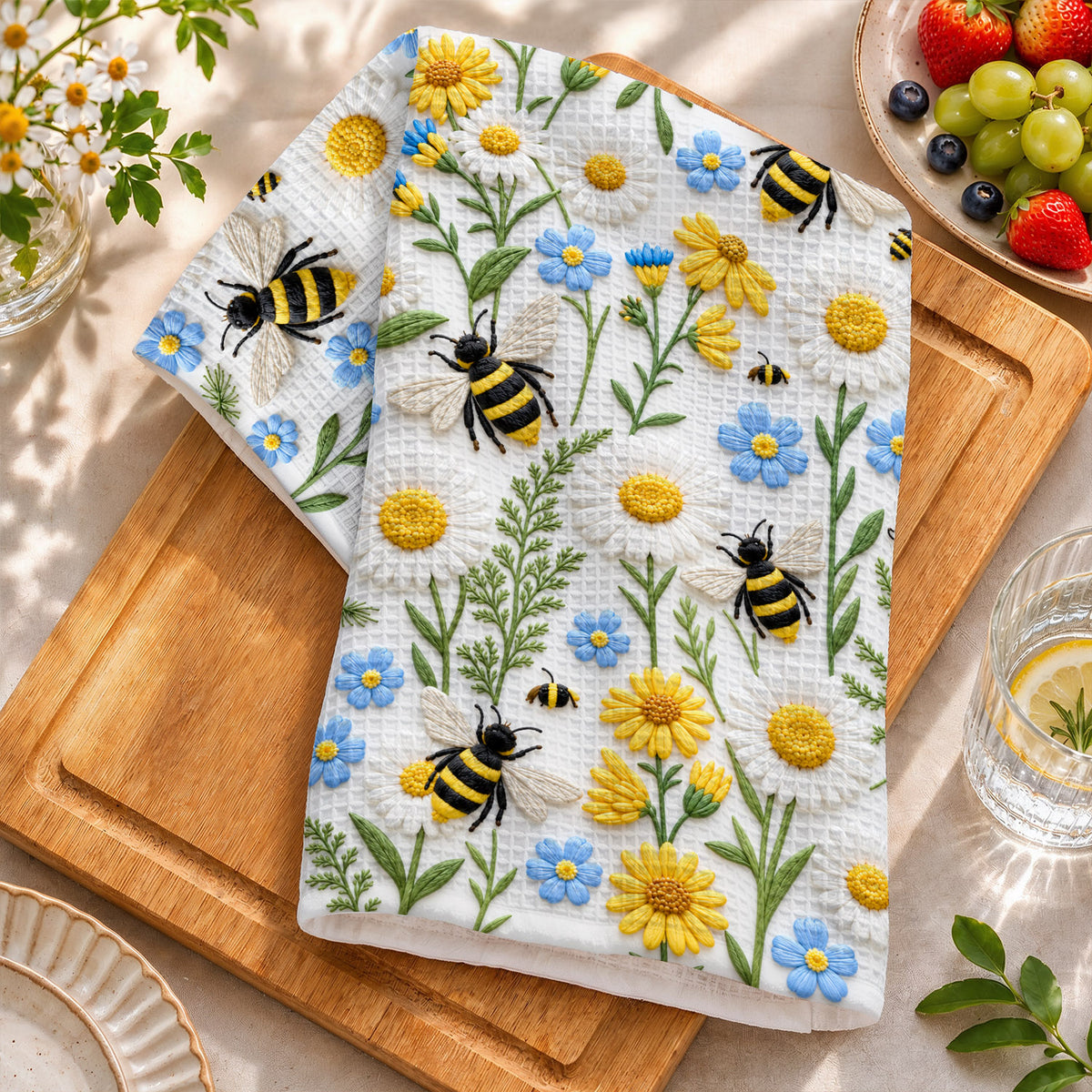 Bee Lover Kitchen Towel Bee Garden Harmony