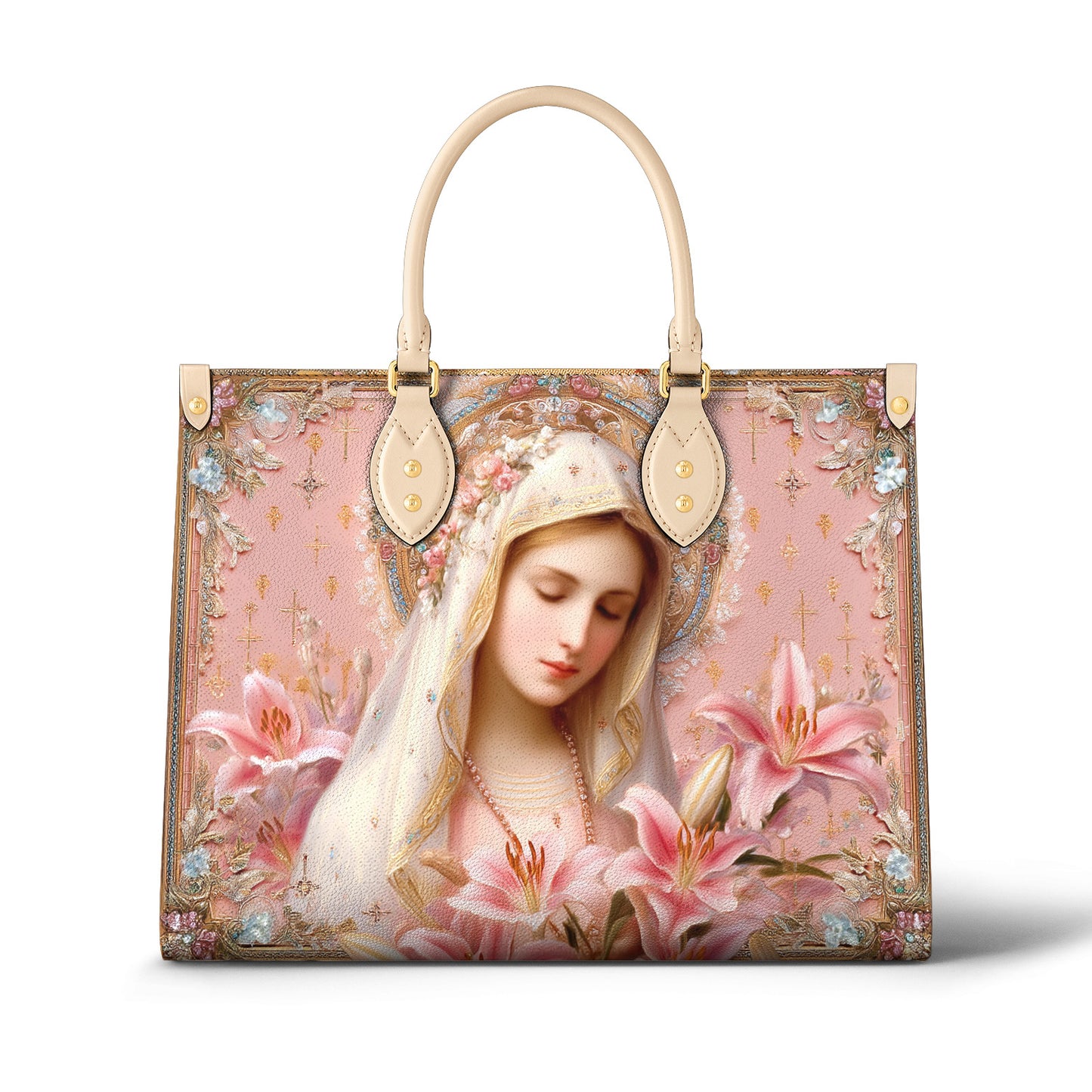 Christian Leather Handbag Blessed Mother