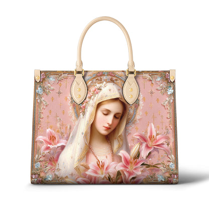 Christian Leather Handbag Blessed Mother