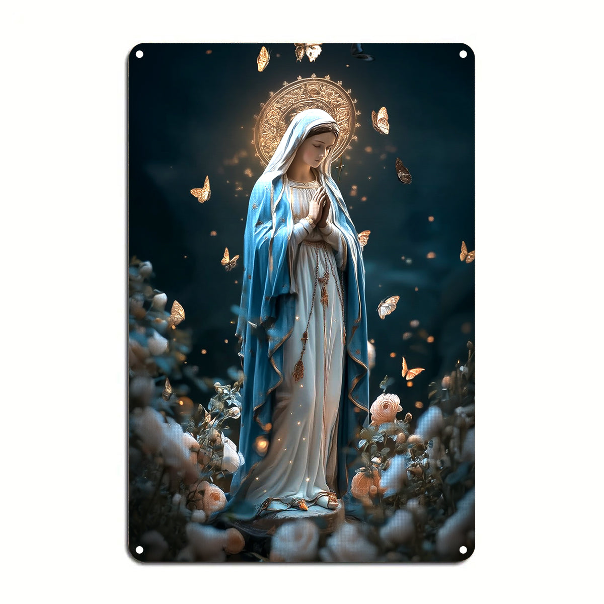 Christian 2D Metal Sign Blessed Virgin Mary