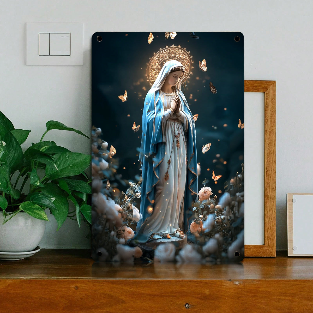 Christian 2D Metal Sign Blessed Virgin Mary