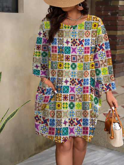 Sewing Lover Long Sleeve Tunic Dress Block Party