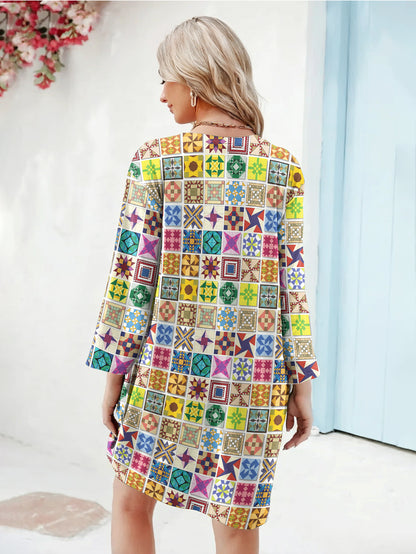 Sewing Lover Long Sleeve Tunic Dress Block Party