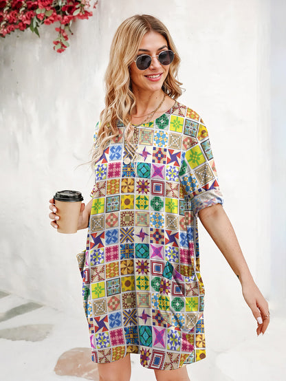 Sewing Lover Long Sleeve Tunic Dress Block Party