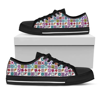 Sewing Lover Women's Low Top Shoes Block Party