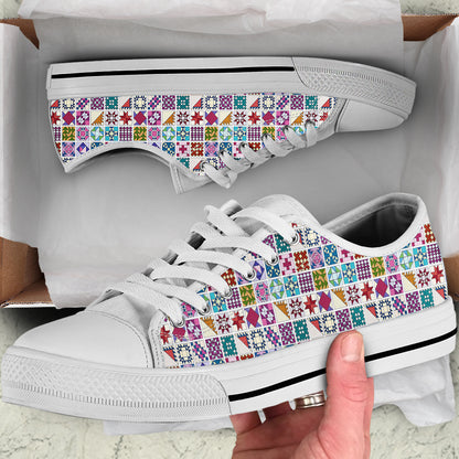 Sewing Lover Women's Low Top Shoes Block Party
