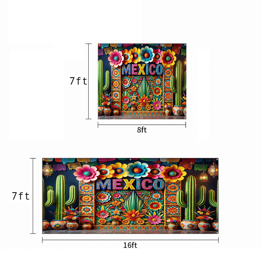 Cinco de Mayo Garage Door Banner Decoration - Mexico In Bloom