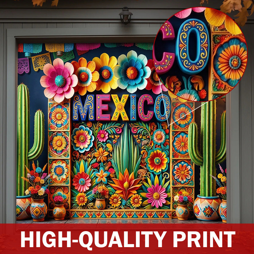 Cinco de Mayo Garage Door Banner Decoration - Mexico In Bloom