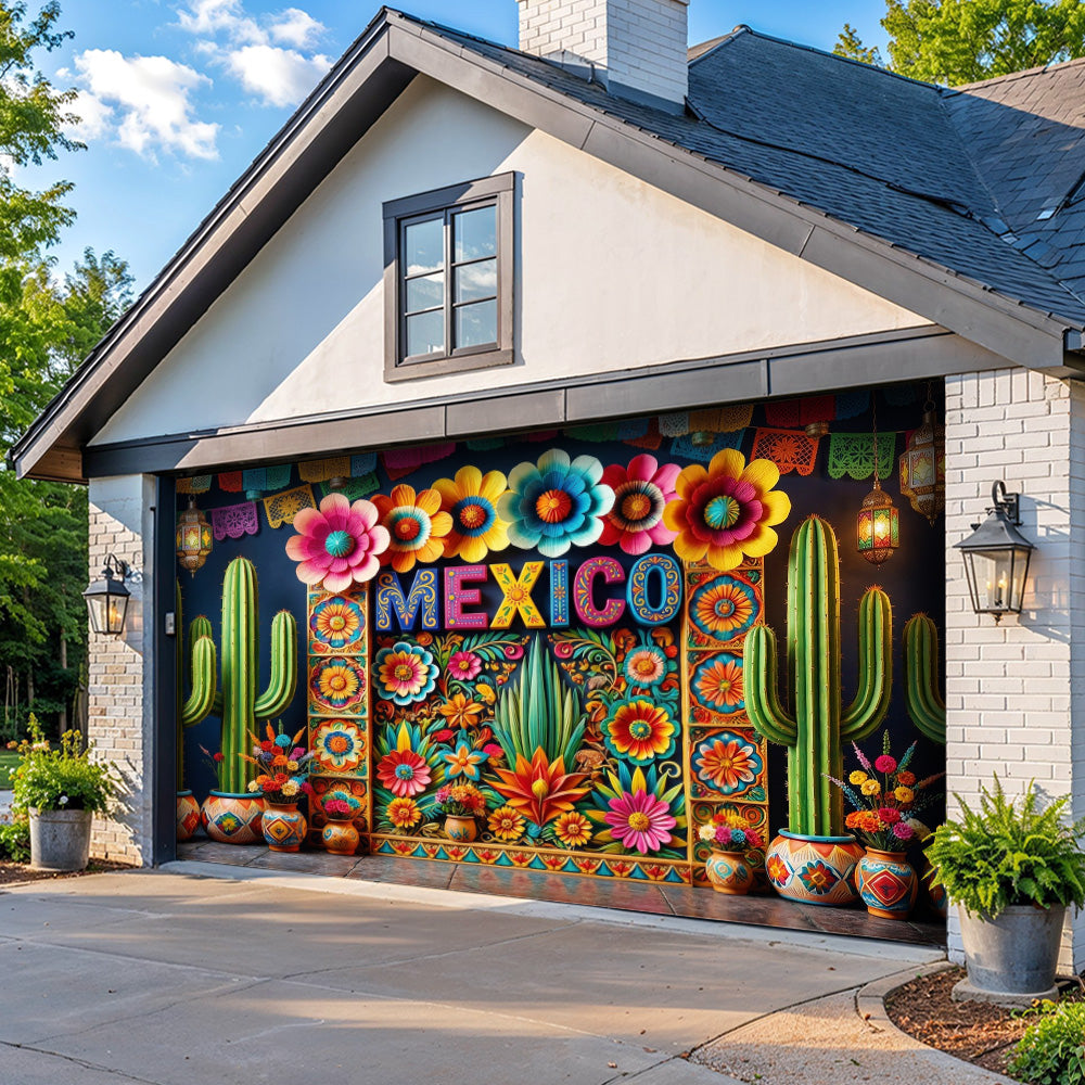 Cinco de Mayo Garage Door Banner Decoration - Mexico In Bloom