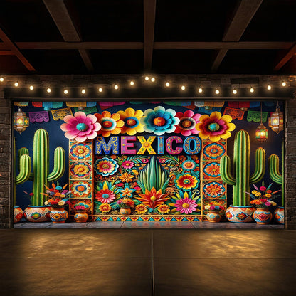 Cinco de Mayo Garage Door Banner Decoration - Mexico In Bloom