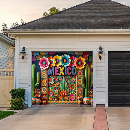 Cinco de Mayo Garage Door Banner Decoration - Mexico In Bloom