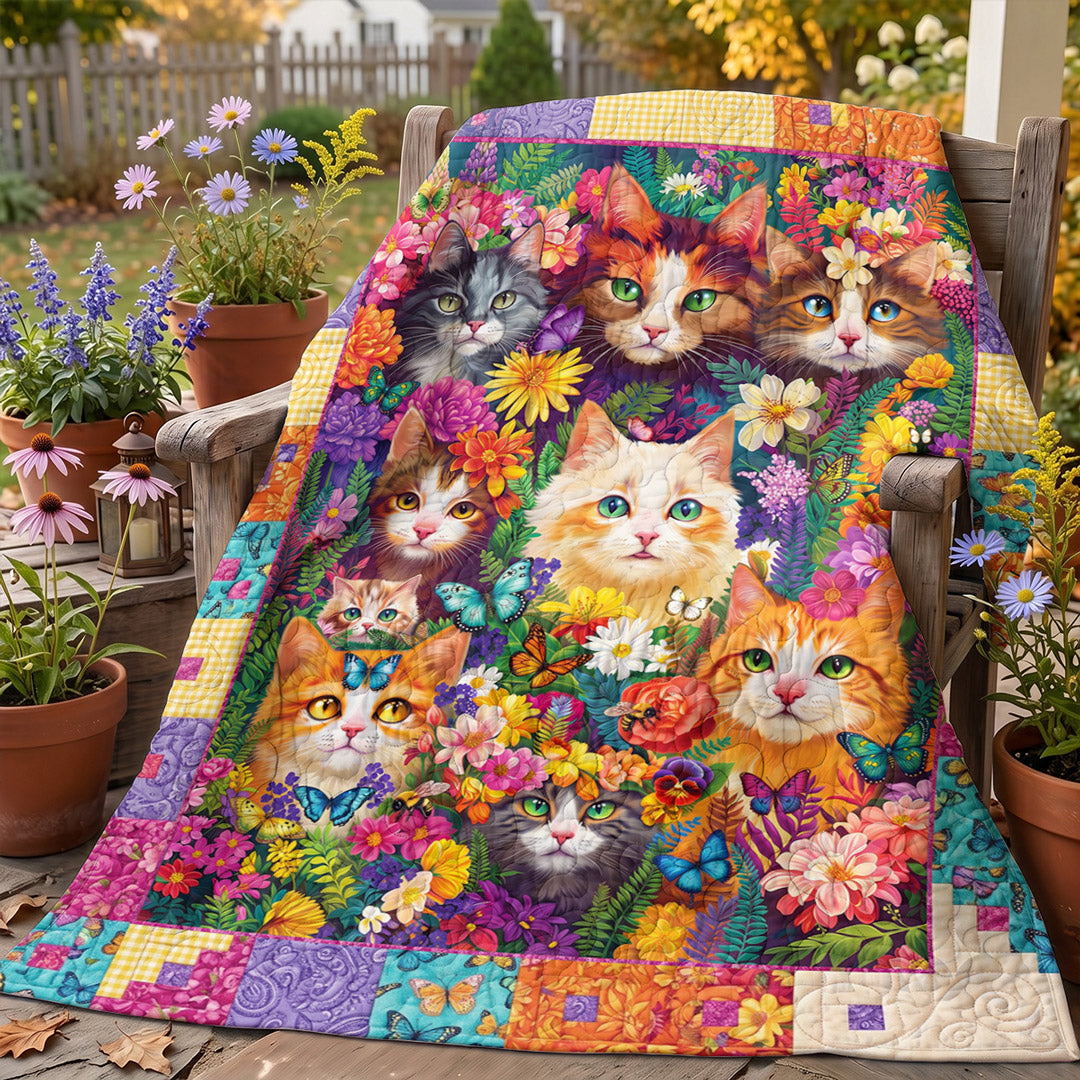 Cat Quilted Blanket The Garden Kitties