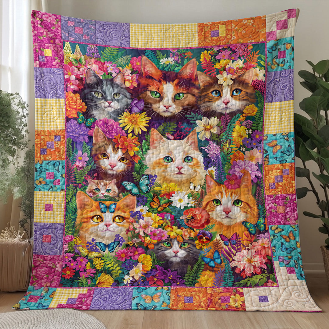 Cat Quilted Blanket The Garden Kitties