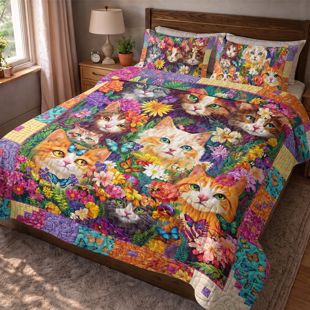 Cat Quilted Blanket The Garden Kitties