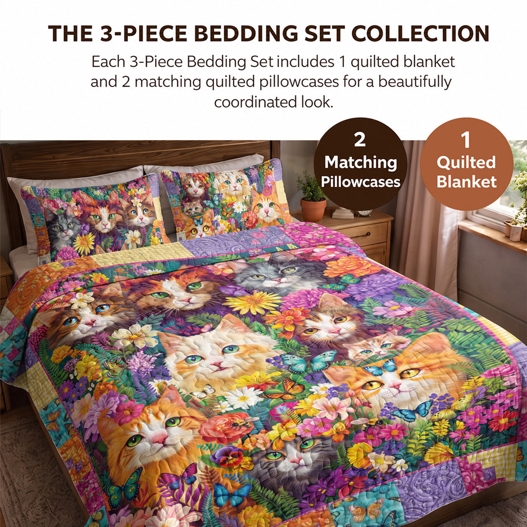 Cat Quilted Blanket The Garden Kitties