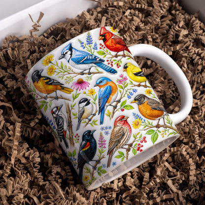 Bird Lover Ceramic Mug Blooming Bird Garden
