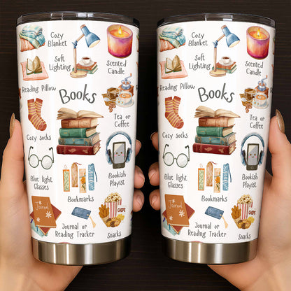 Book Lover 20 oz Tumbler Bookworm Self-care Kit