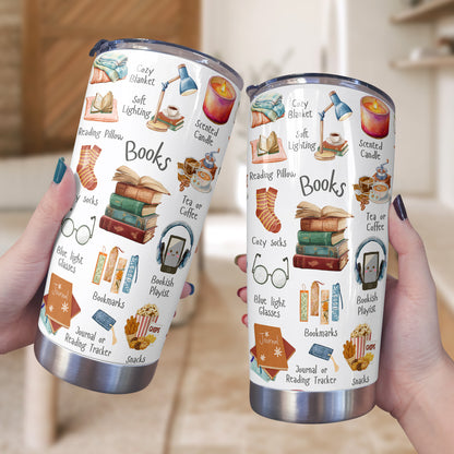 Book Lover 20 oz Tumbler Bookworm Self-care Kit
