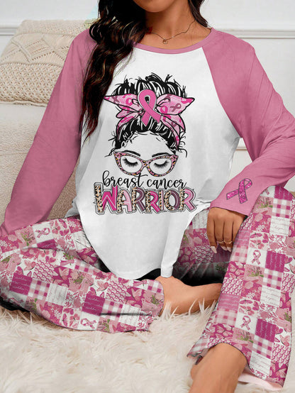 BCAM Raglan Lounge Pajamas Breast Cancer Warrior