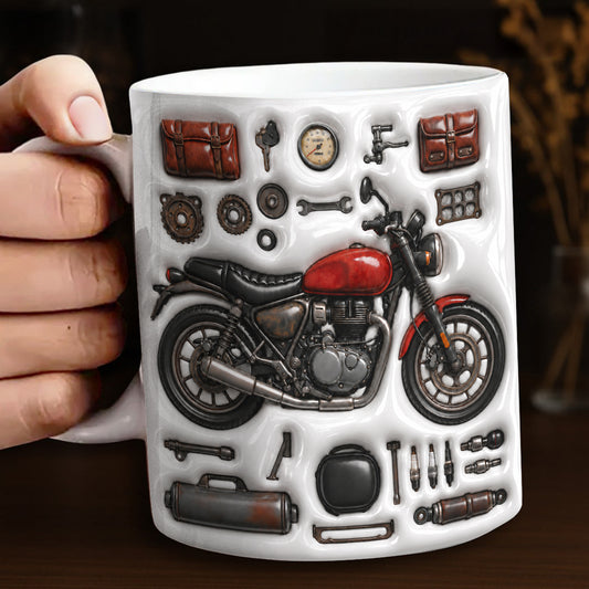 Classic Motorcycling Ceramic Mug Built To Roam