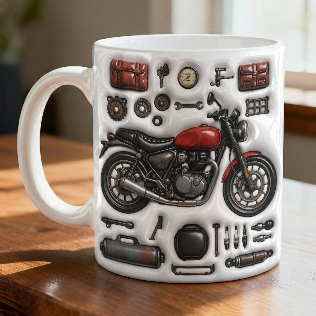 Biker Ceramic Mug Built To Roam